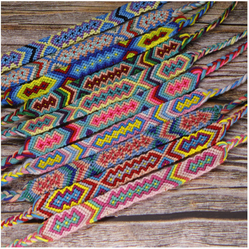 

Posimi Second Nation Wind Weave Bracelet Nepal Rainbow Lucky Transport Friendship Hand Rope