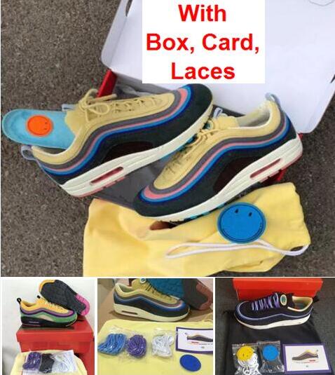 

Wholesale 97 1 Sean Wotherspoon with Box TRIPLE WHITE triple black Running Shoes Free shipping, Multi