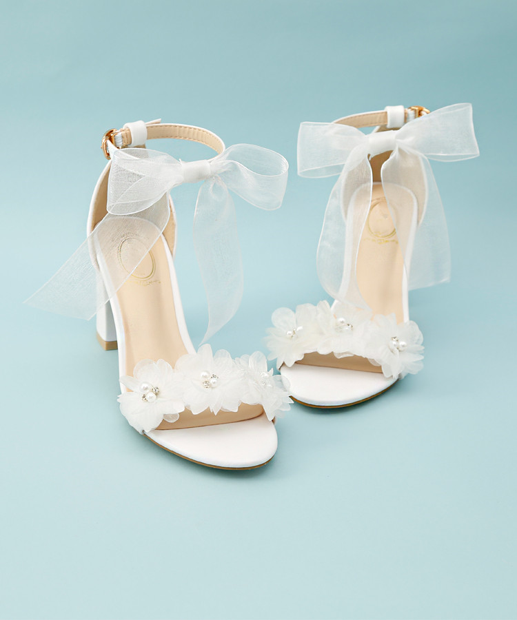 white wedding heels