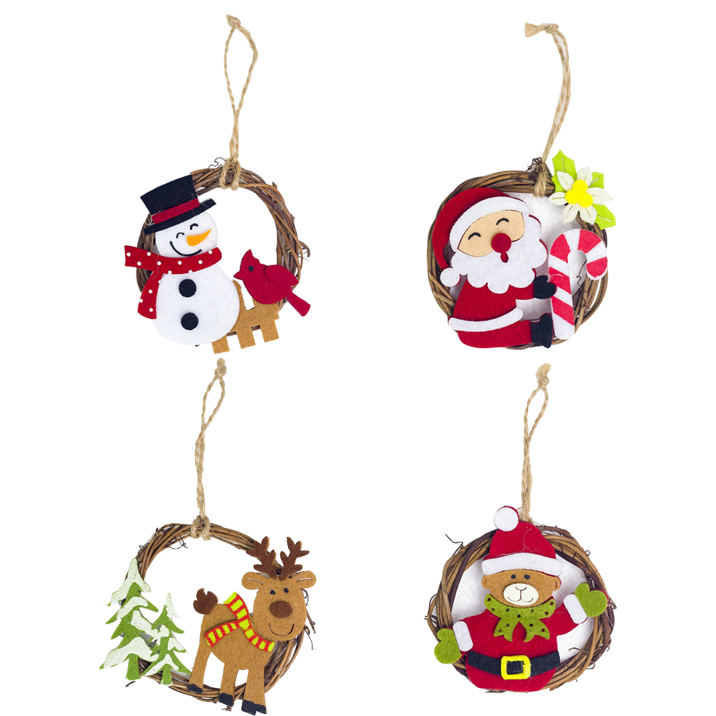 

4/Set Hanging Christmas Tree Pendant Wreath Ornament Home Xmas Party Decoration