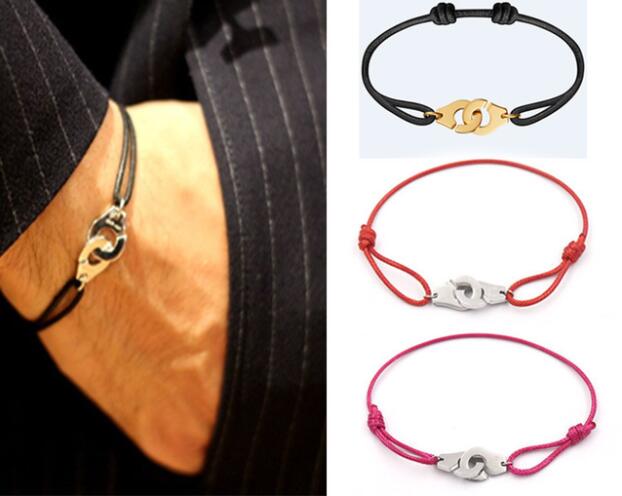 

France Pour Femme Jewelry 925 Sterling Silver Handcuff Bracelet For Women Men Rope Bracelet 925 Silver Bracelet Menottes Bijoux SHU7