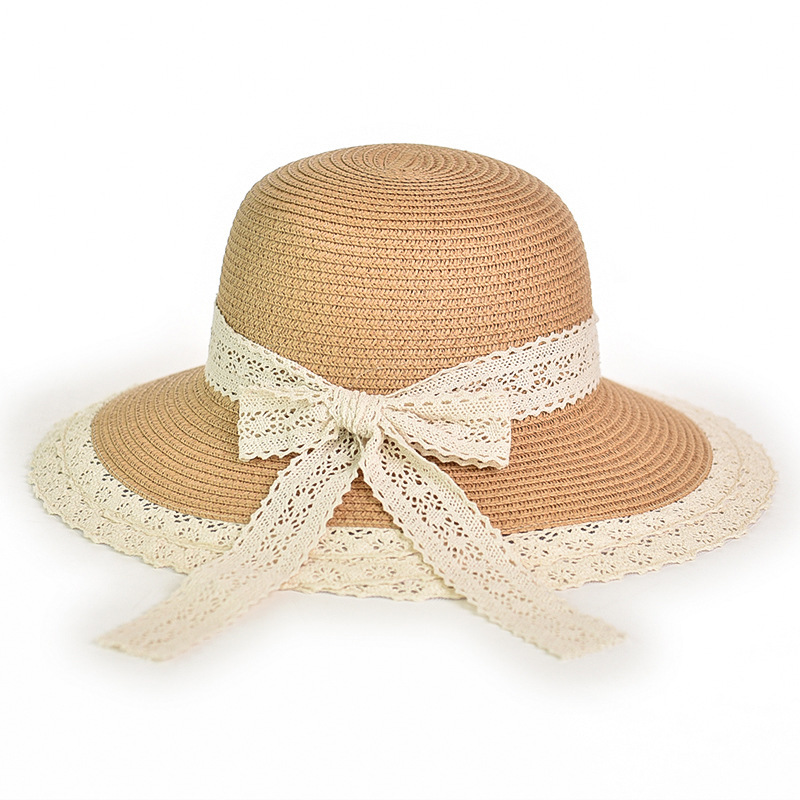 UK/_ SUMMER PRINCESS BABY GIRL LACE HEART BOWKNOT BEACH BUCKET SUN PROTECT HAT NI