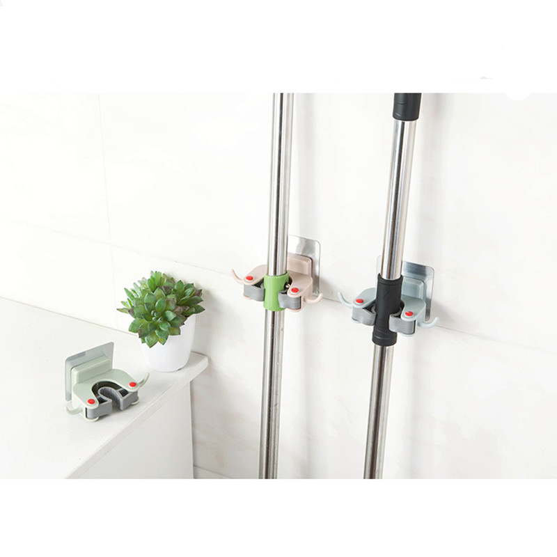 

Wall Mounted Mop Organizer Holder Brush Broom Hanger Storage Rack Kitchen Hook housewife on the wall kitchen hanger suction cup
