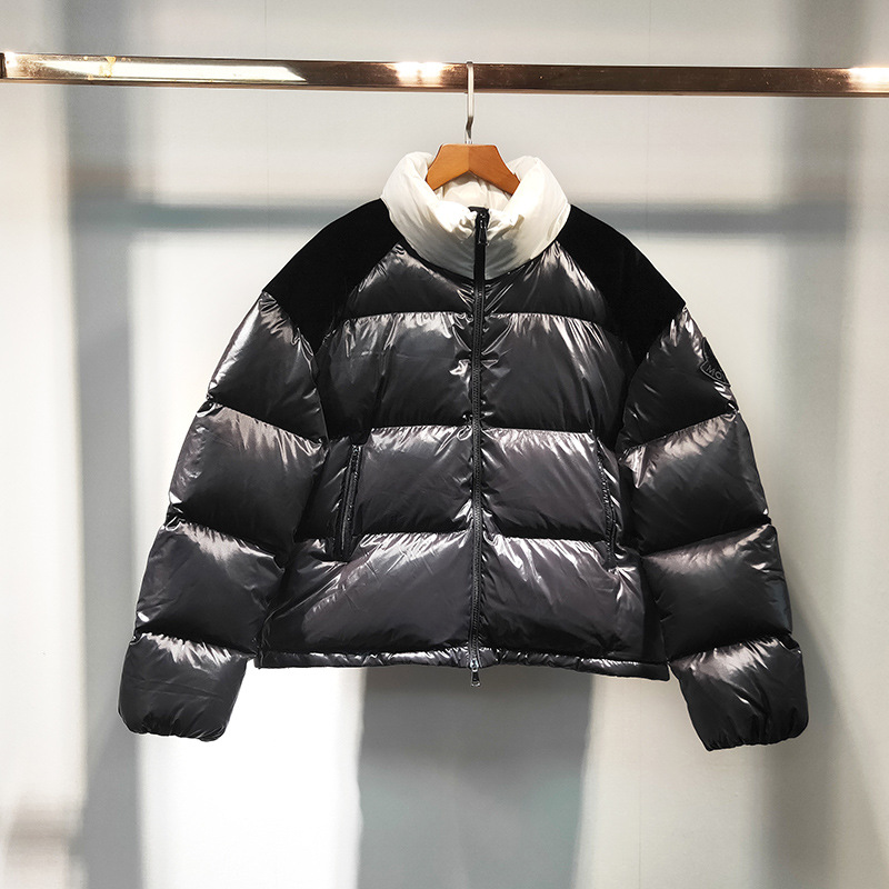 

2019 Autumn Winter new women' zipper coat Letters Turtleneck down jacket warm outwear, As show picture