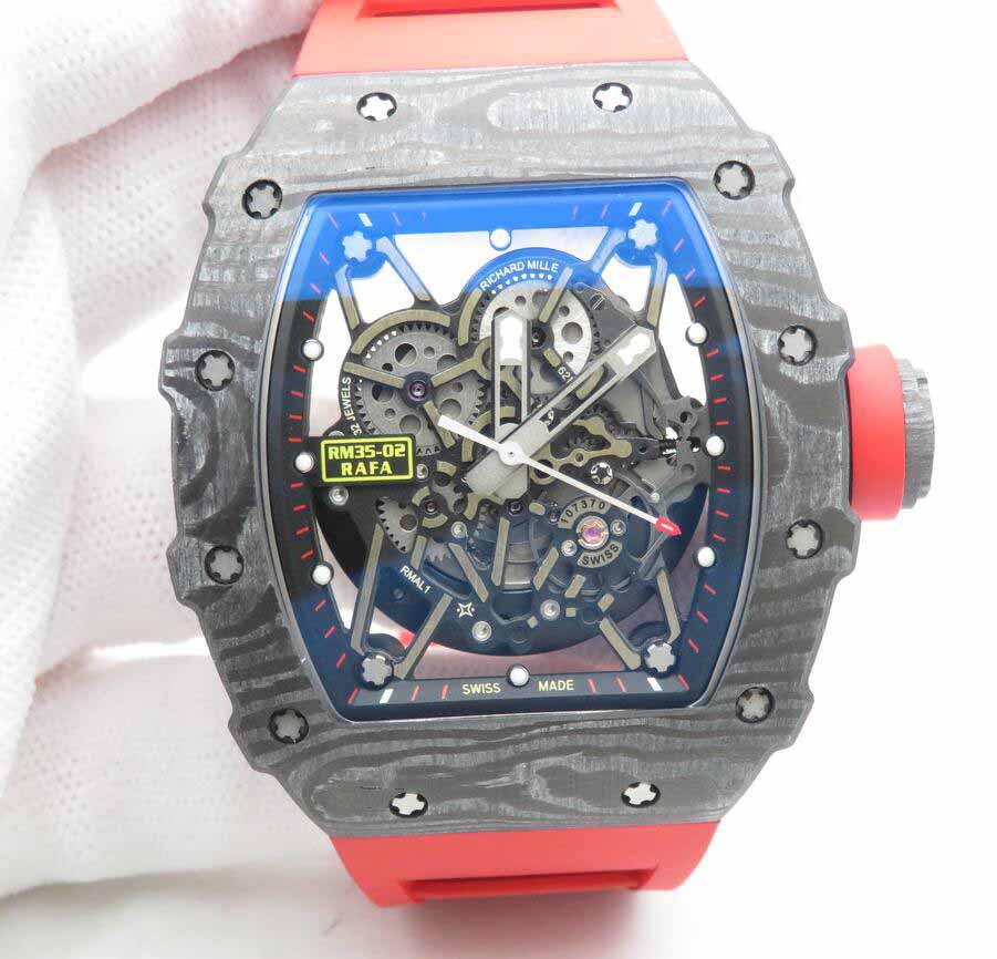 

Mens Z+F Factory RM035-02 Rafael Nadal Limited Edition apanese NH05A 21J Automatic movement Skeletonal Dial with inner Black Bezel watches