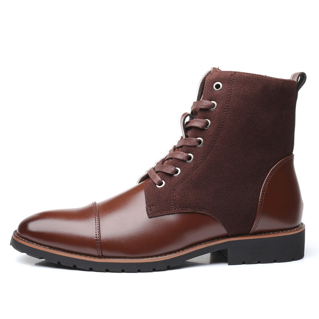 

Fashion Men's Boots shoes Color Matching Pointed British Wind Short Boots Motorcycle Boots, Black