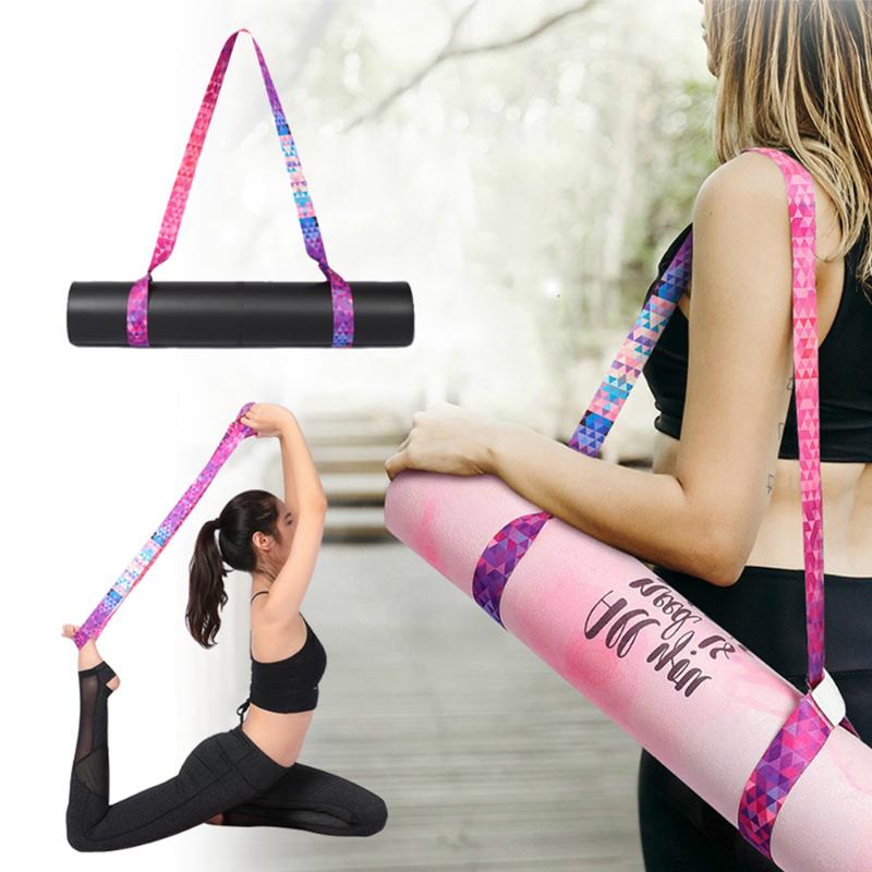 

Yoga Mat Strap Belt Adjustable Sports Sling Shoulder Carry Strap Belt Exercise Stretch Fitness Elastic Yoga, Red