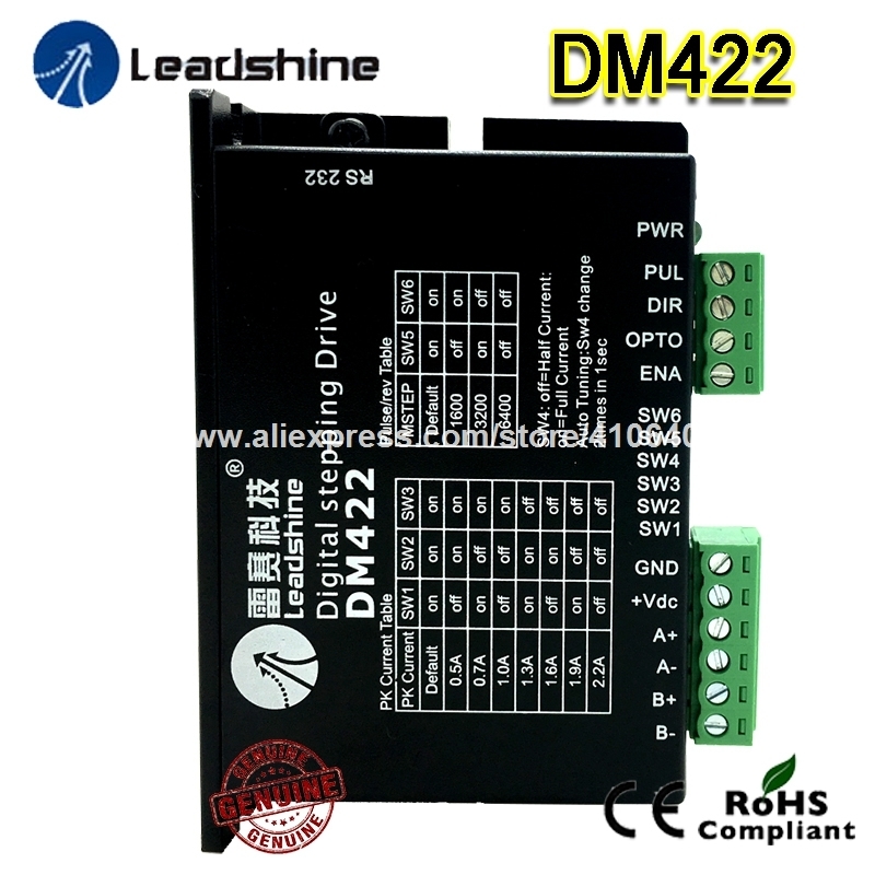 DM422 Leadshine 2 Phase Stepper Drive Max 36 V DC 0.5 to 2.2 A Matching With Nema 14 NEMA 15 and NEMA 17 Stepper Motor-image-463766228