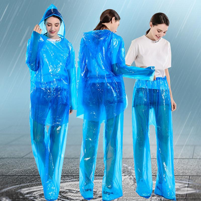 

1/2/5 Pcs Split Raincoat Rain Pants Suit Waterproof Disposable Raincoat Outdoor Hiking Supplies Random Color, 1pc