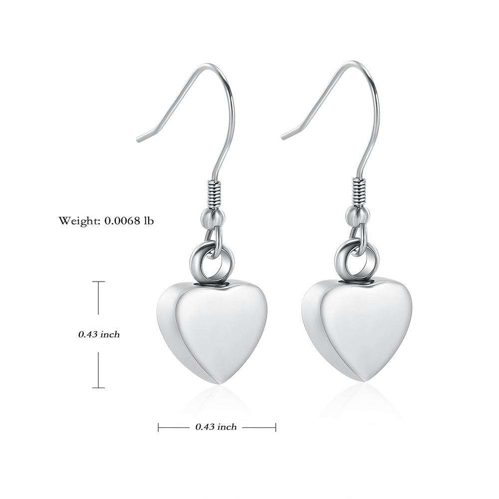 

AirAh0212 Loss of Love Women Gift Stainless Steel Earrings Memorial Urn Ashes Holder Keepsake Cremation Charms Jewelry for Human/ Pet, Silver