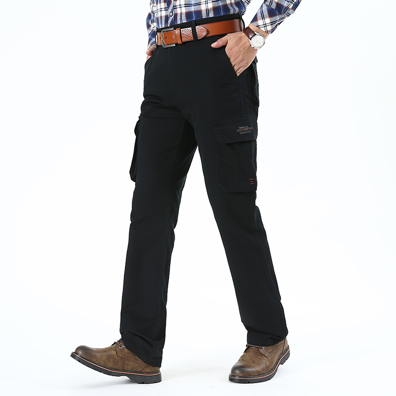 

2019 New Multi-pocket fashionable men's trousers High quality Casual Pants for men Free shipping, Black