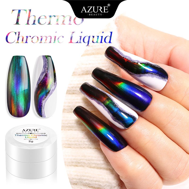 

BEAUTY Thermochromic Liquid Newest Chameleon Temperature Neon Auroras Nail Gel Lacquer 2g Semi Permanent Nail Gel Varnish, 8009