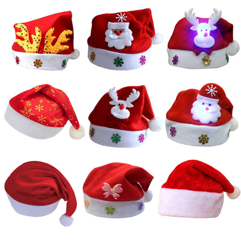

Merry Christmas Hat Led Flashing Funny Christmas Hat for Baby Kids Adults Happy New Year Gifts Santa Deer Xmas Mini Cap Noel