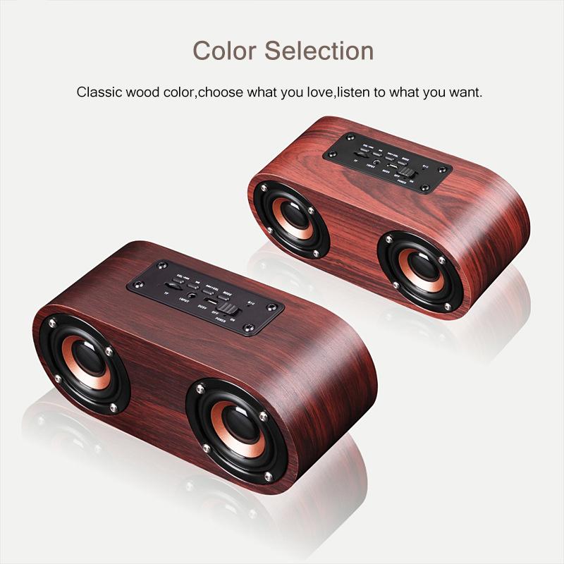 

Fashion Q8 Double Horn Bluetooth Wireless Speaker Support AUX Cable Connection and TF Card Playback for Smartphone /Tablet PC / MP3 Wooden