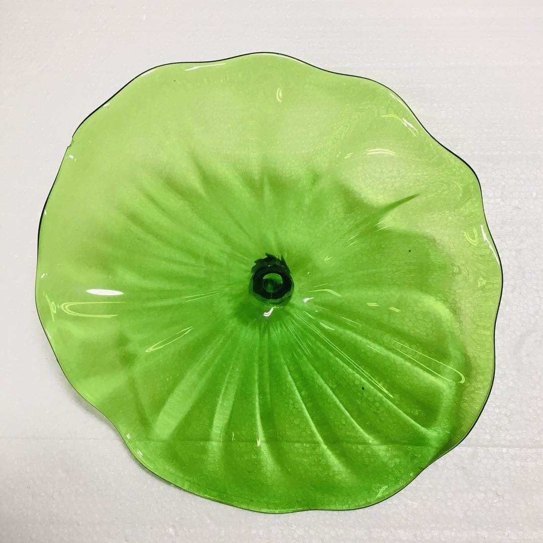 

Murano Glass Flower Wave Wall Art Hanging Plates Indoor Wall Decor Plates for Home Hotel Cafe House Green Color