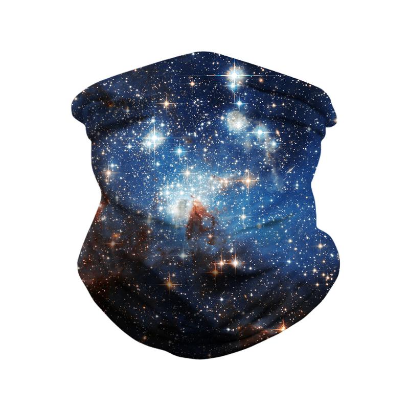 

Outdoor Cycling Hiking Neck Gaiter Bandana Starry Sky Print Seamless Headwear Face Scarf Headband Sun Protection Helmet Liner, As pic