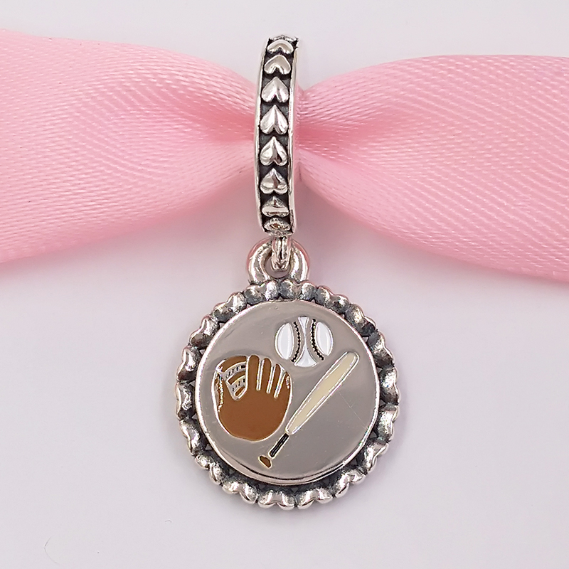 Sterling Silver pendantes Baseball Mom Perle Européenne