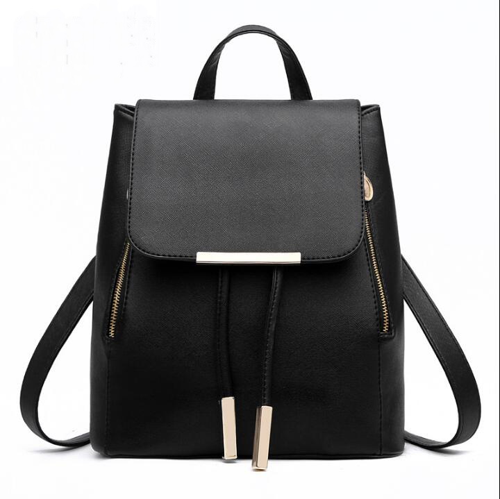 

Fashion Women Backpack High Quality PU Leather Mochila Escolar School Bags For Teenagers Girls Top-handle Backpacks, Green