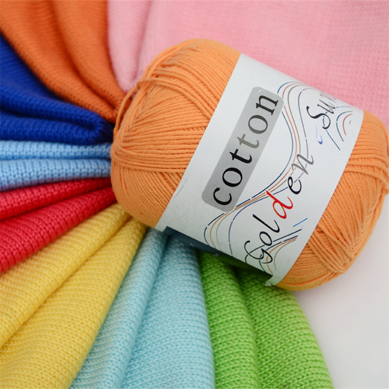 Lote de 3 X 50g bolas de algodón suave gruesa de lana peinada especial hilo de ganchillo beige 2231