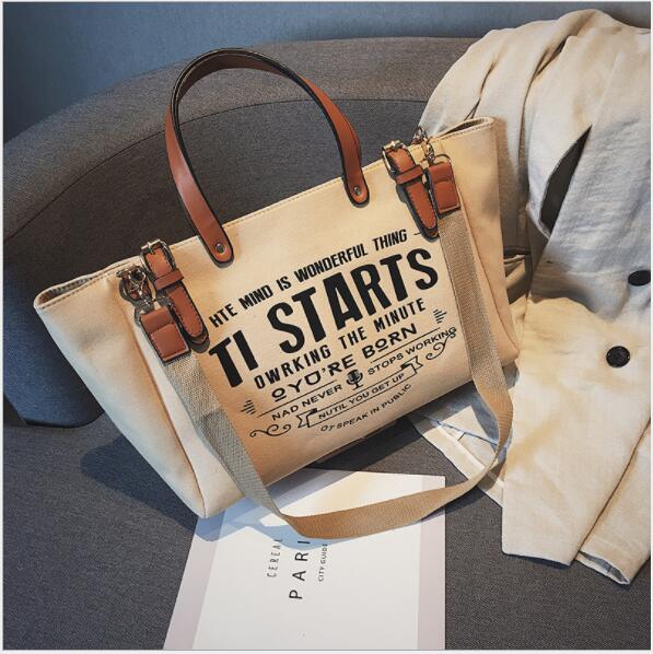 

Canvas Bag Female 2019 New Broadband Shoulder Bag Korean Version Ins Super Fire Messenger Bag Chic Travel Handbag, Blue