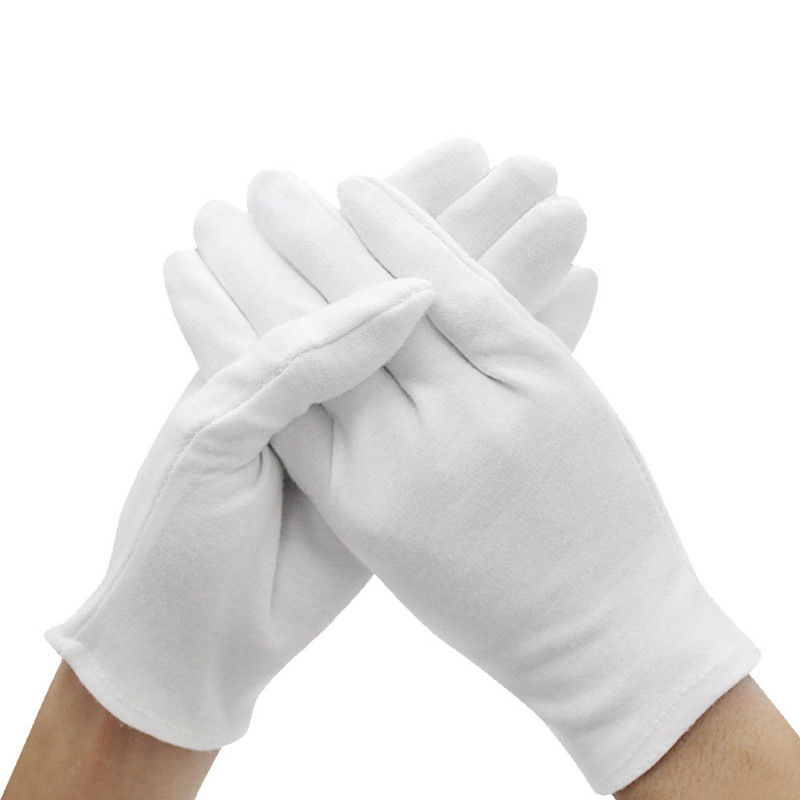 

6 Pairs Handling Work Hands Protector Soft Costume Jewellery Cotton White Gloves Mittens Free Shipping