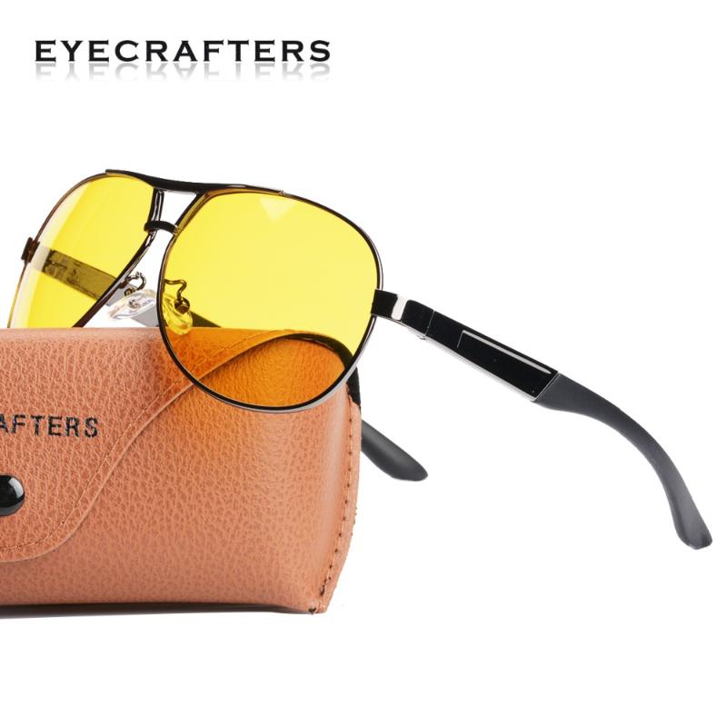

Mens Pilot HD Polarized Sunglasses Night Vision Glasses Anti-glare Night Driving Goggles Glare Block Driver Sunglasses Eyewear
