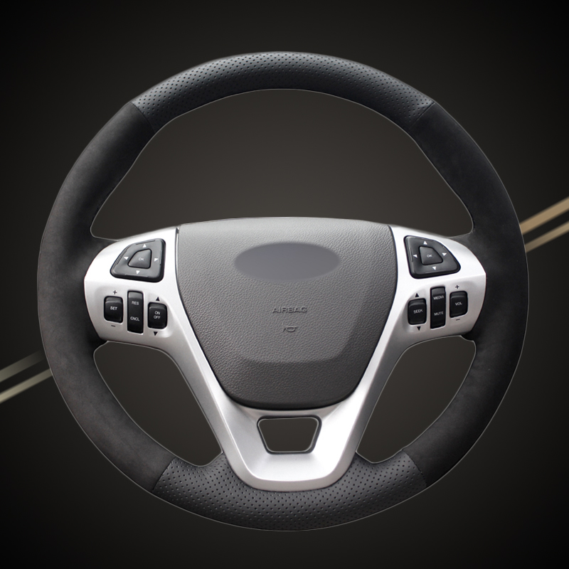 

Car Braid On The Steering Wheel Cover for Explorer 2011-2019 Taurus 2013-2019 Edge 2011-2014 Flex 2013 Auto Covers Styling