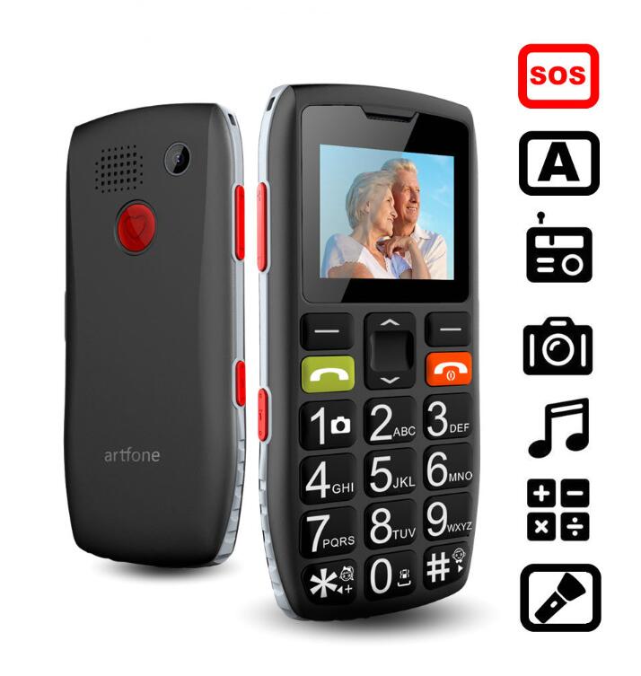 

Elder Phone Older Phone Good Senior Big Button Battery Loud Speaker SOS Side Button Dual Sim Card, Black