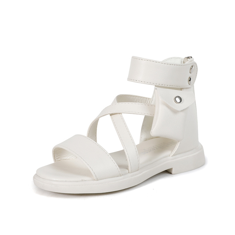 

CNFSNJ Girls Kids Beach Shoes Children Gladiator Roman Sandals High Cut Top Fashion Closed Toes Casual Fashion Soft Toddlers, Beige