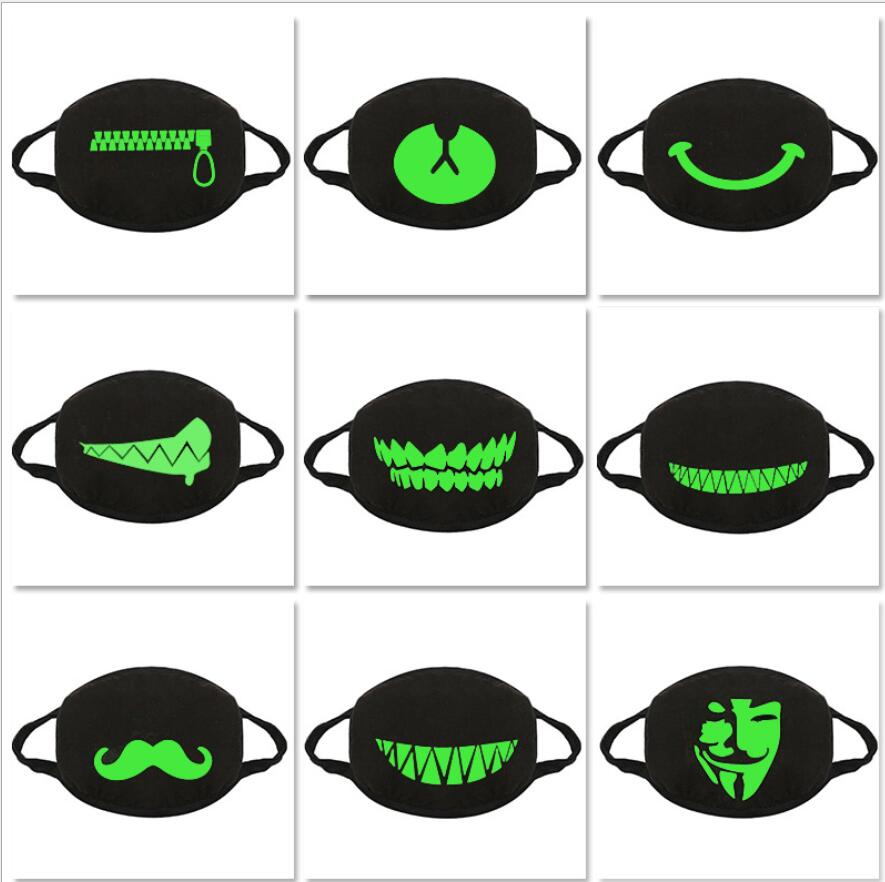 

Luminous Black Anti-Dust Masks Cotton Mask Mouth Face Mask Unisex Man Woman Cycling Wearing Fashion Cartoon Masks