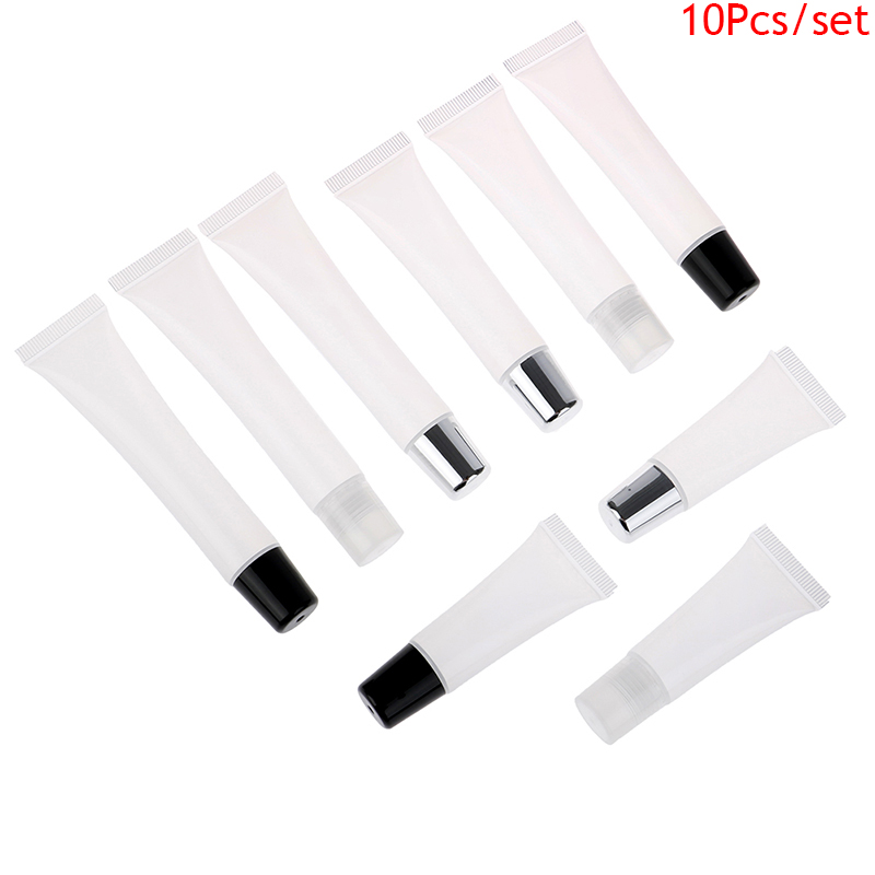 

10Pcs 10/15/20ml High Quality Fashion Design Empty Lipstick Tube Squeeze Sub-bottling Lip Gloss Container