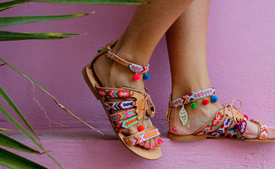

2020 summer European and American large size national wind sandals women's bohemian explosion women's shoes, Yellow