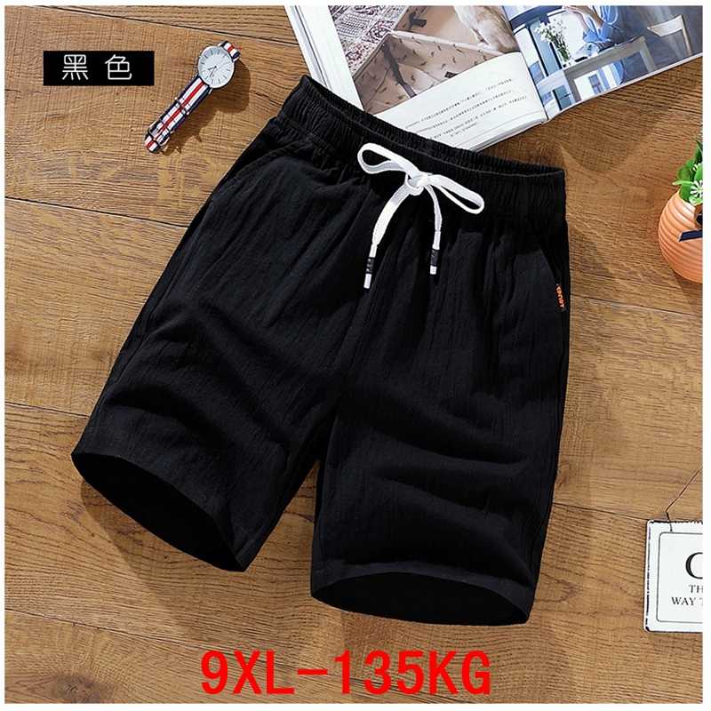

Men's Large Size Shorts XL  7XL 8XL 9XL Linen Cotton Summer Large Stretch Sports 50 Casual Loose Black, Picture color
