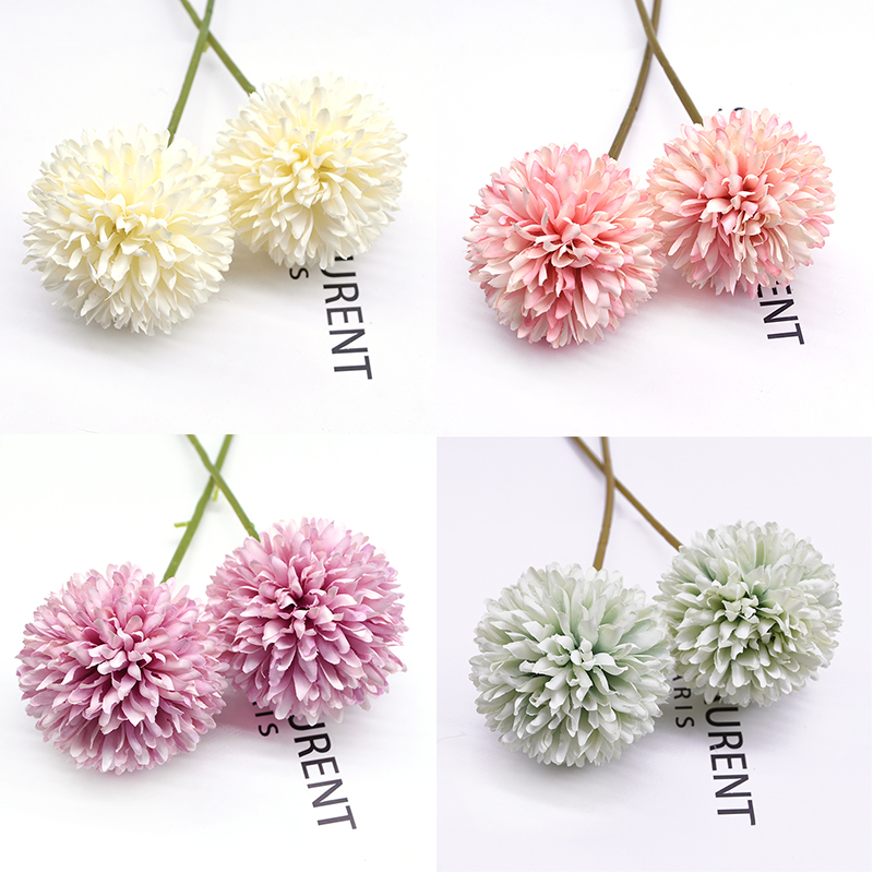 

5 heads Dandelion Flower Ball Silk Simulation flowers Road Cited Artificial Flower Wall Fake Home Decoration 6cm*28cm, F01