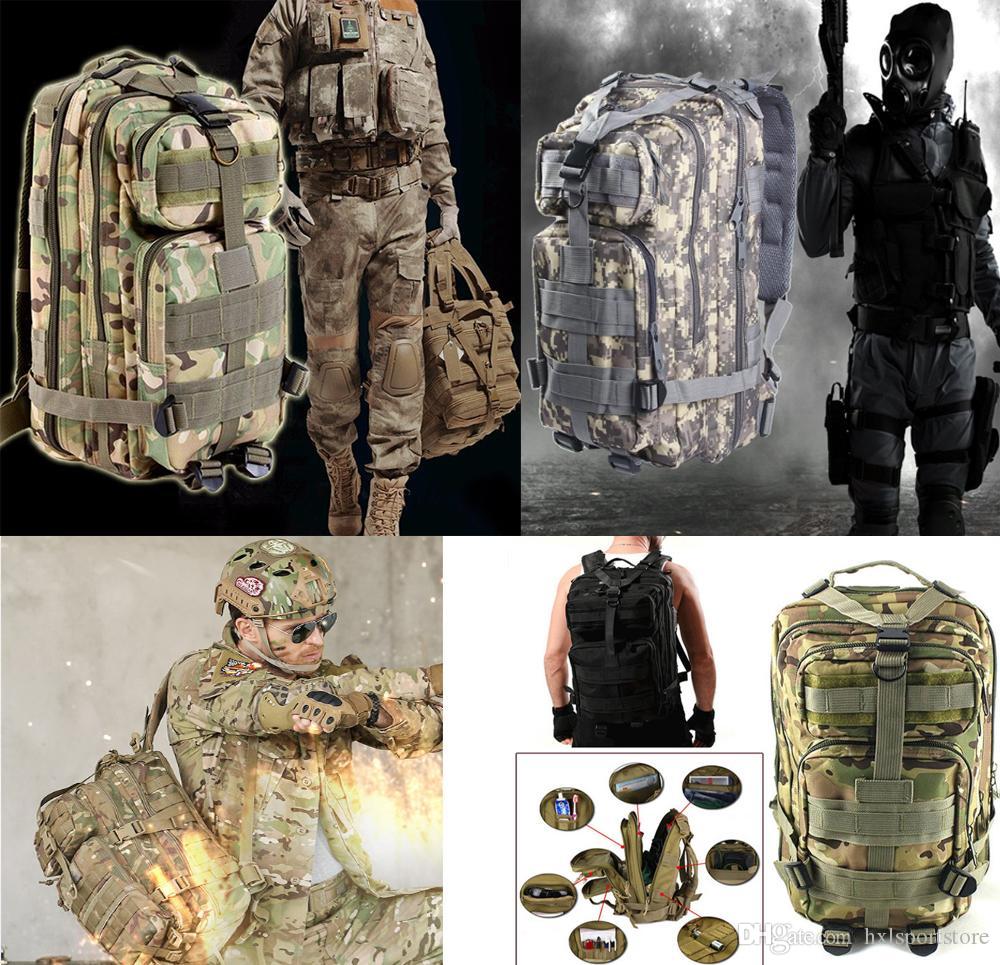 

2017 3P Outdoor Oxford Fabric Military 30L Tactical Backpack Trekking Sport Travel Rucksacks Camping Hiking Camouflage Bag, Khaki