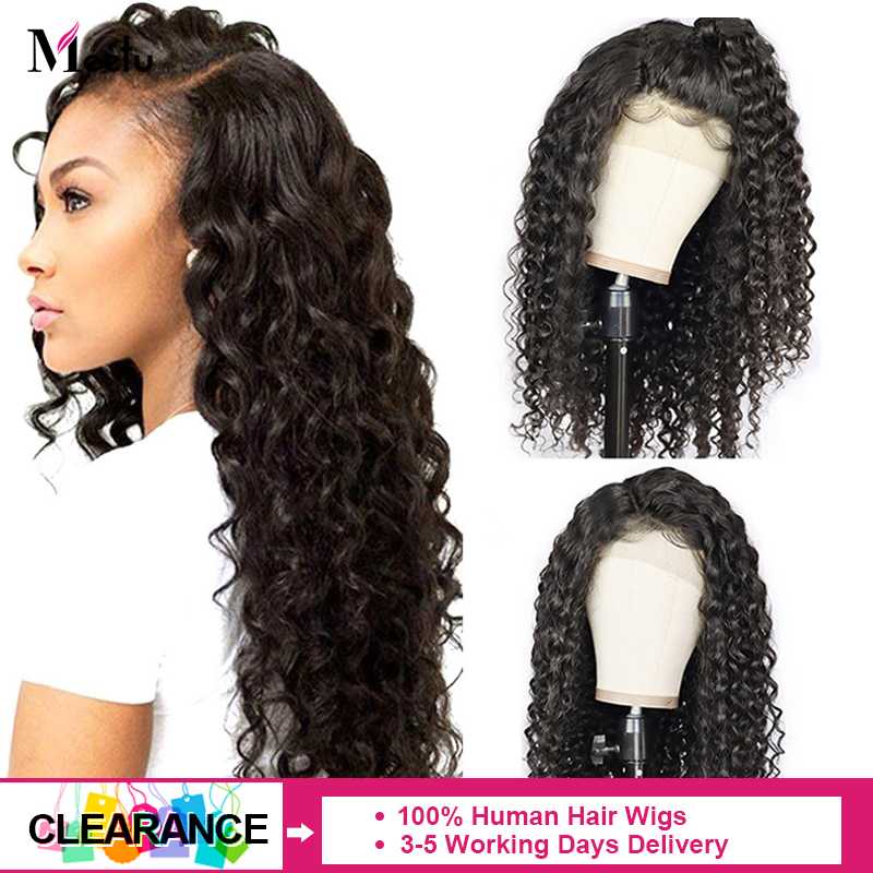 

4x4 Deep Wave Wig Lace Front Human Hair Wig Pre Plucked With Baby Hair Meetu Brazilian Lace Closure wigs For Black Women, As pic