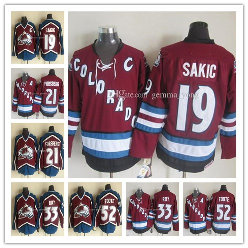 

Men's Vintage Maroon Colorado Avalanche Ice Hockey 52 Adam Foote 19 Joe Sakic 21 Peter Forsberg 9 Paul Kariya All Stitched Jerseys Wholesale, 21-maroon