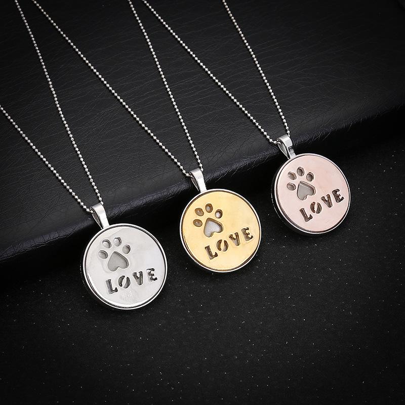 

Dog Paw Claw Necklace Print Tag Luminous Pendant Necklace Pet Keepsake Animal Jewelry Delicate Jewelry Love Necklace