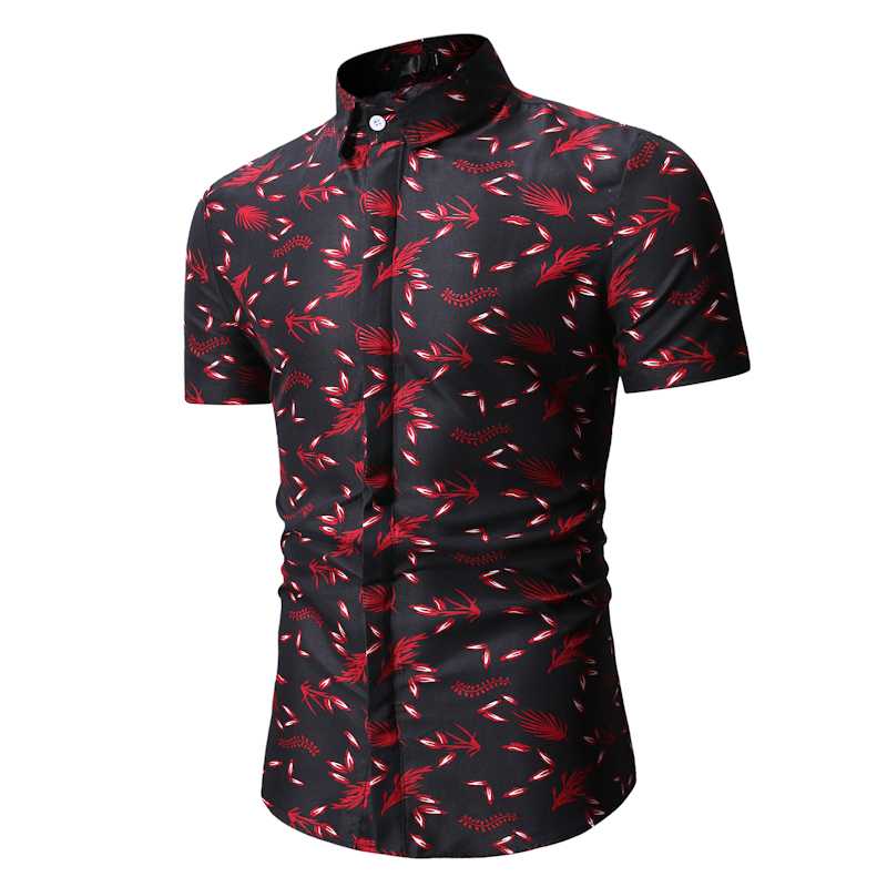 

Men's Casual Shirt Short Sleeve Men's Hawaiian Shirt Printed Short Sleeve Top Shirts Men Dress, Ys61-1