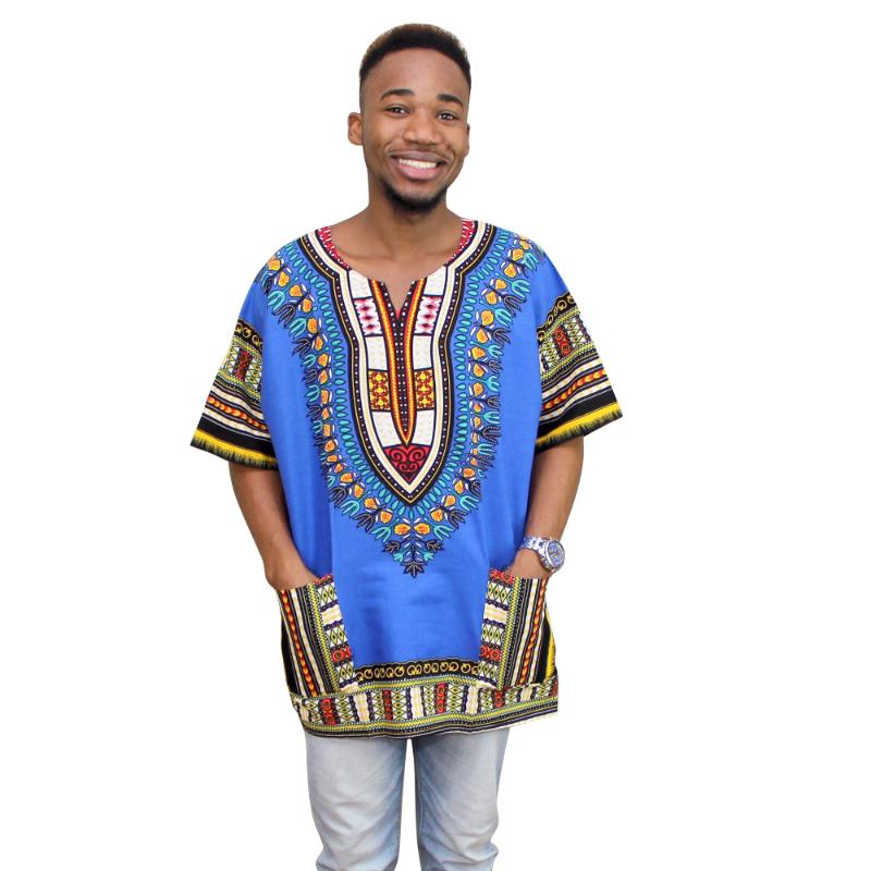 

2020 New Fashion Design African dress for men clothing Traditional Print 100% Cotton Dashiki men T-shirt for unisex