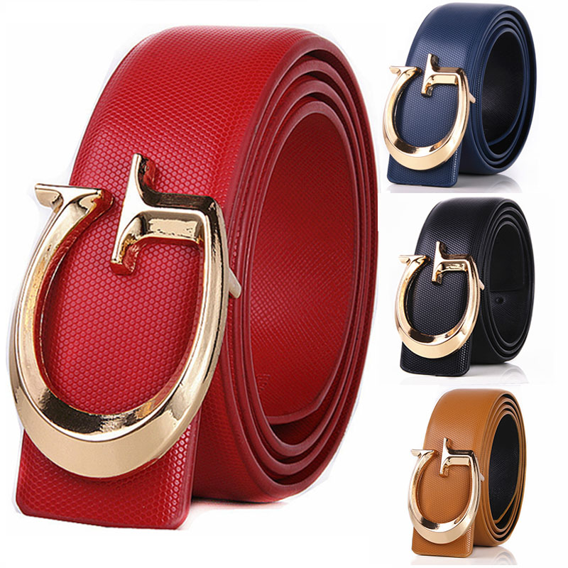 

2019 New Arrival designer PU leather belts for men Luxury Fashion Brand pu leather Mens Belt male, Brown