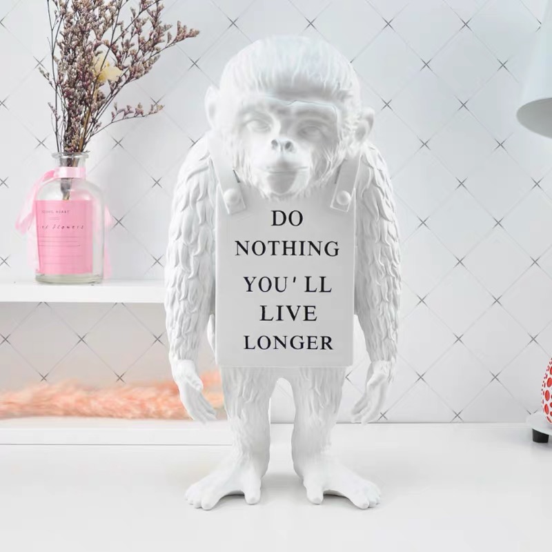 

Banksy Monkey Street Famous Artist Monkey Sign Statue Creative Resin Art&Craft Modern Decorations For Home Ornaments