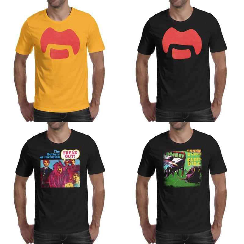 Fashion Mens printing Frank Zappa Sleep Dirt Sport t shirt black Funny Retro Shirts Classic Mustache Piquantique