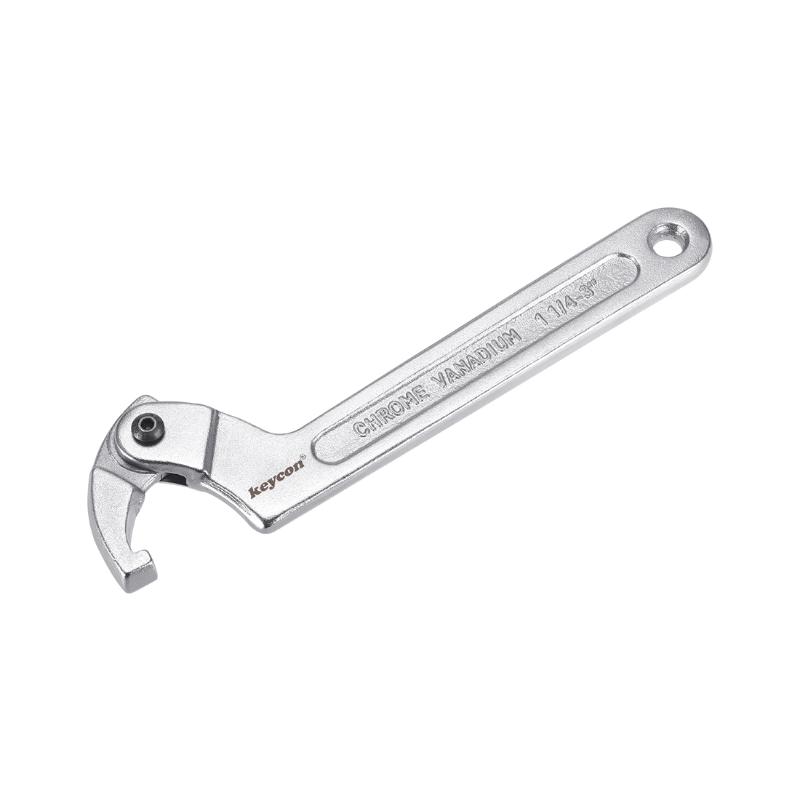 

uxcell C Spanner Tool, 1 1/4-3 Inch (32-76mm) Chrome Vanadium Adjustable Hook Wrench (Square Nose