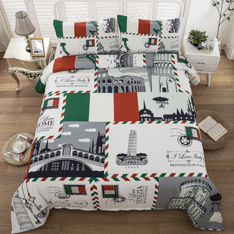

2/3 Pieces State Geographic Stamps Duvet Cover Set 3D Printing Double-Sided Bed Lining Bedding Set For Kid Adult Bed Quilt Cover, As picture