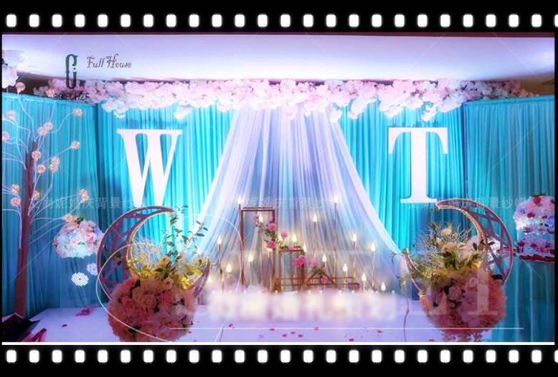 

10ft x 20ft Luxury Pure White Wedding Backdrop Stage Curtain for Wedding Party New Year Decoration 127