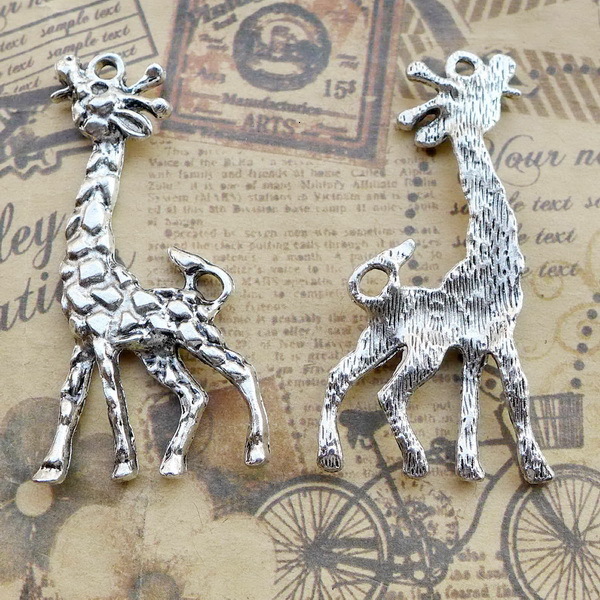 

B1492 54*27mm Sika Deer Ancient Silver Combine Gold Product Parts 50 Individual / Package 7.2 g