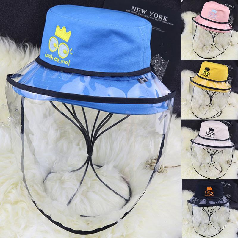 

Anti-spitting Protective Hat Dustproof Cover Kid Fisherman Cap Hat Protective cap spittleproof cartoon Boys fisherman cap#0417, Beige