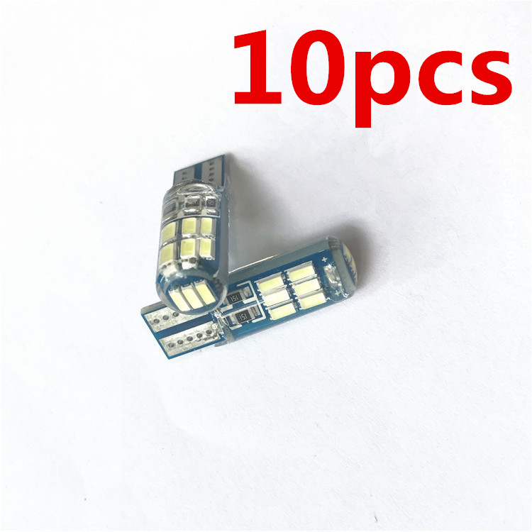 

10PCS T10 Led Bulbs W5W 194 4014 15SMD High Quality Silica For Car Side Wedge Light/Interior Light/Reading Light DC12V, As pic