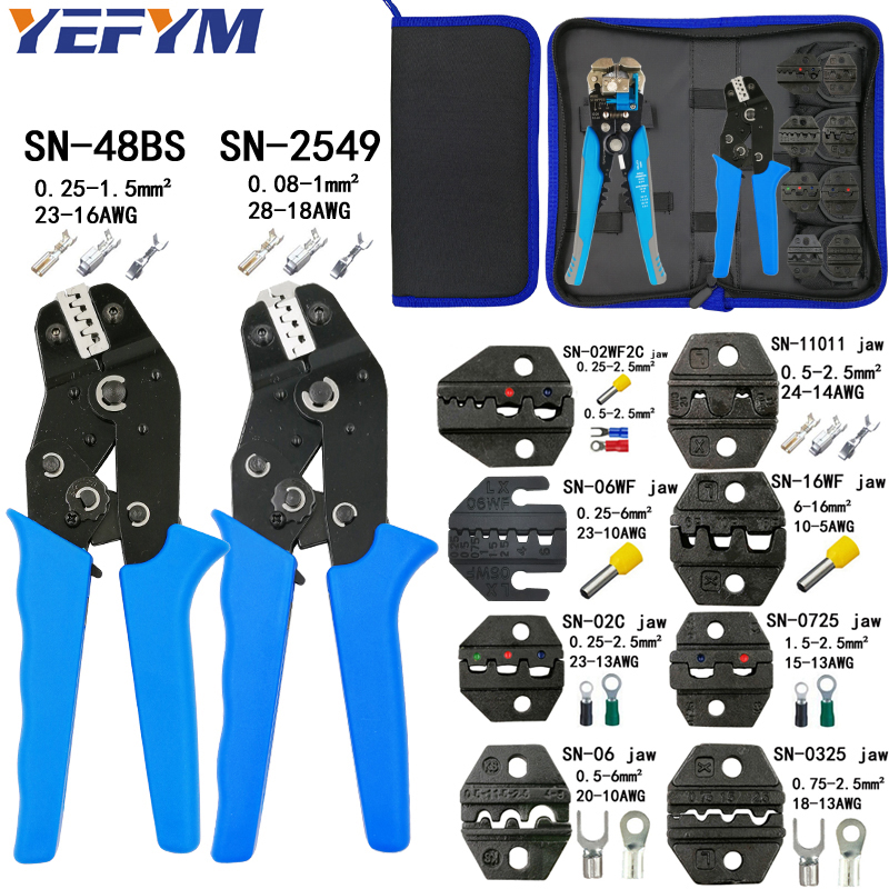 

Crimping tool plier kit SN-48BS SN-2549 8 jaw for tube/plug spring/insulation terminals Multifunctional stripping tools